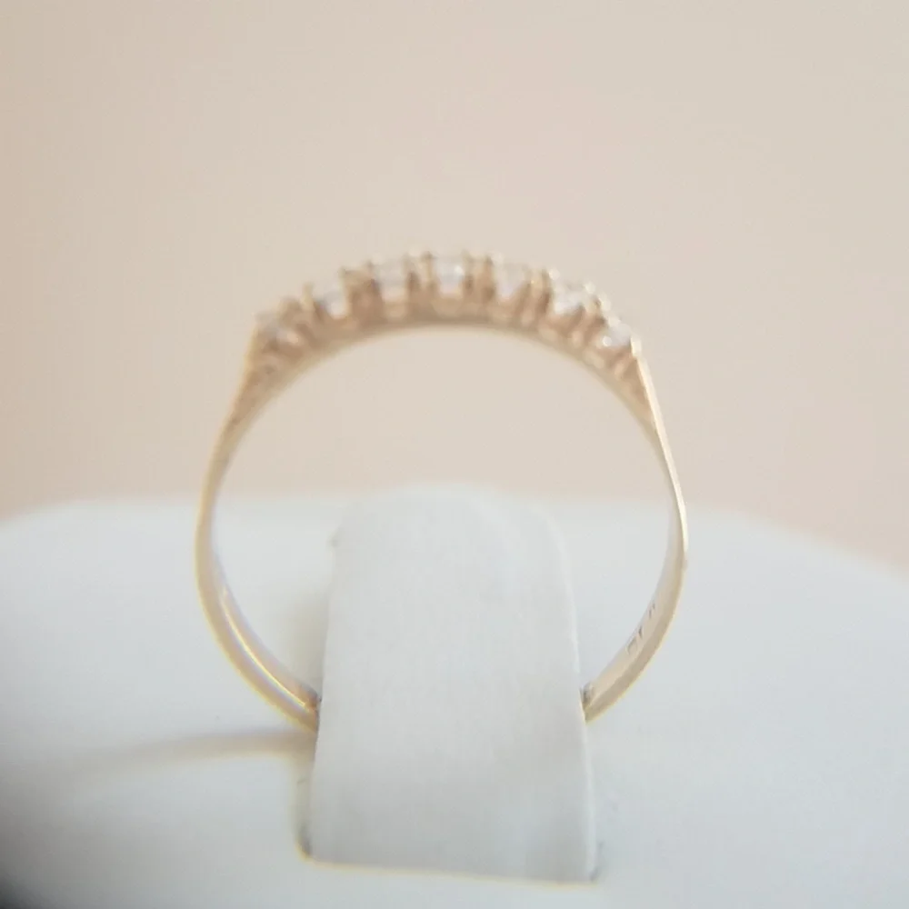 tiny 14k Yellow gold Children CZ Pinky Ring